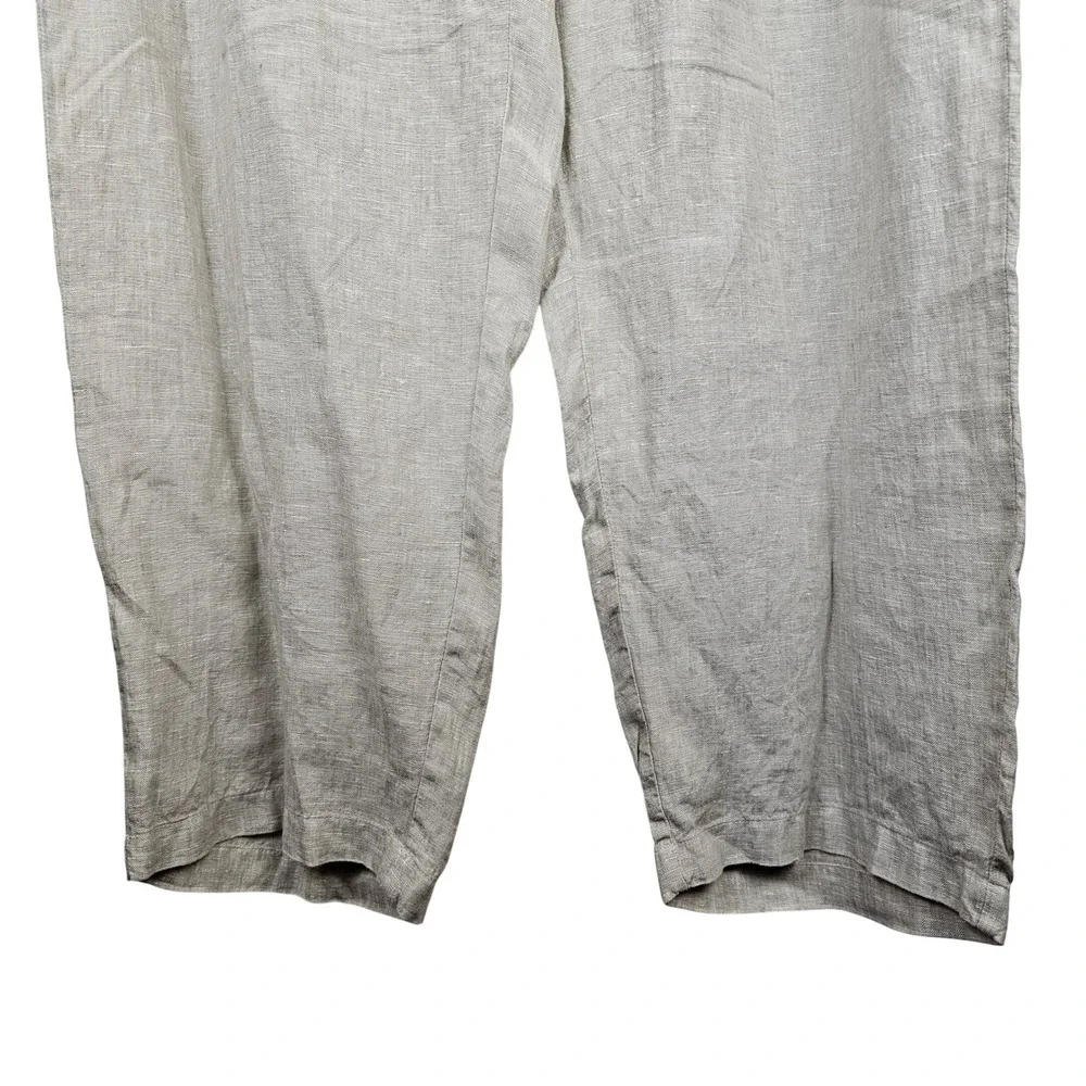 Quince Women's XL Natural 100% Linen Wide Leg Elastic Waist Pants JDAVN01